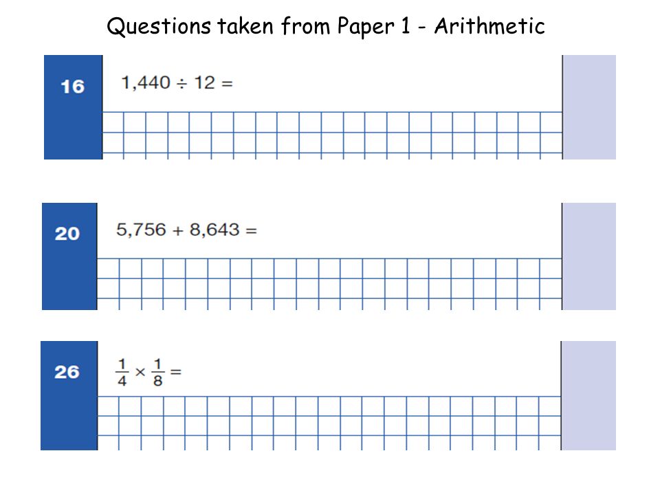 Questions taken from Paper 1 - Arithmetic
