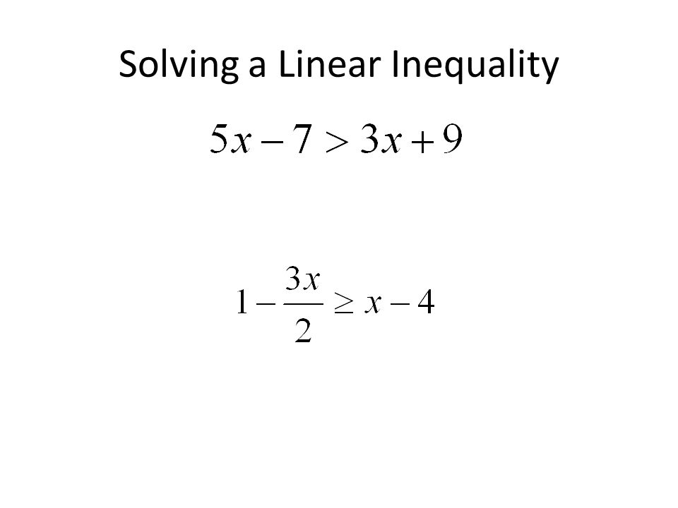 Solving a Linear Inequality