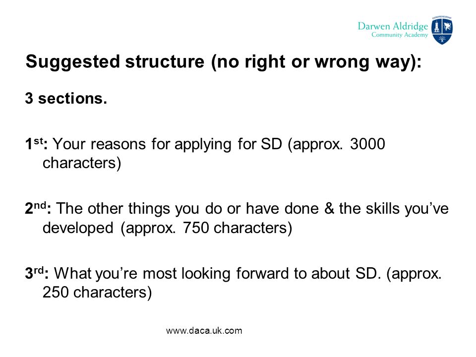 reasons for applying