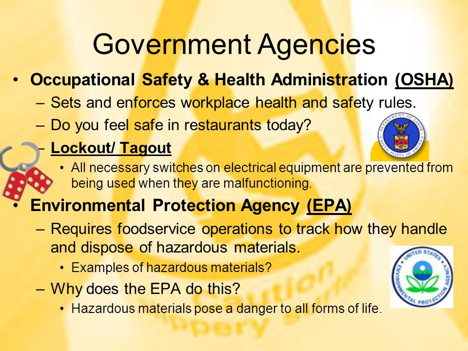 occupational safety rules The federal occupational safety and health act, also called osha, requires employers to provide a safe working environment for employees many states also have their own workplace safety law in order to comply with osha, employers must learn their obligations -- and find out whether they must. occupational safety rules The federal occupational safety and health act, also called osha, requires employers to provide a safe working environment for employees many states also have their own workplace safety law in order to comply with osha, employers must learn their obligations -- and find out whether they must.