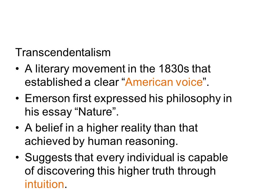 Essays On Transcendentalism