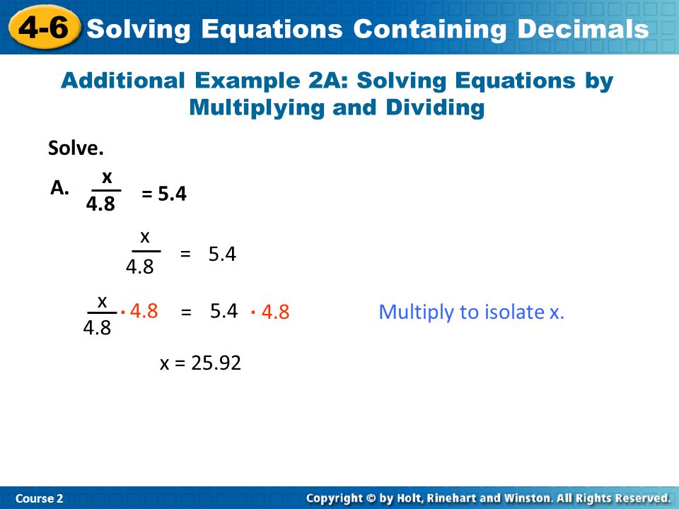 Today S Plan Solving Equations W Decimals Assignment 11 29 10 3 Solve
