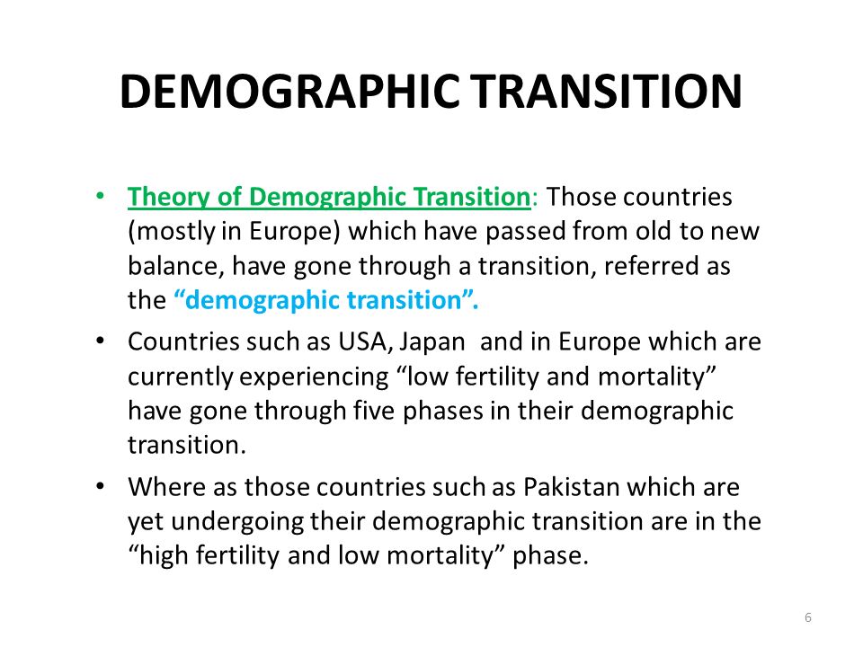 Demography Demographic Transition Some Countries Have Passed 6 Demographic Transition