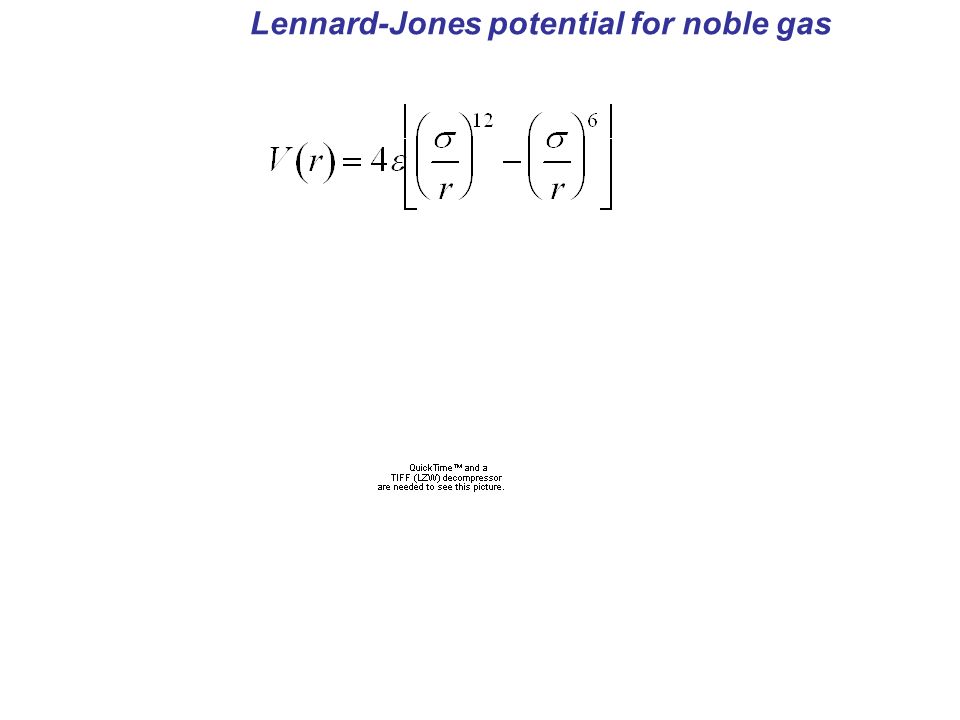 Chapter 9 Molecular Dynamics Integrate Equations Of Motion 3 Lennard Jones Potential For Le Gas