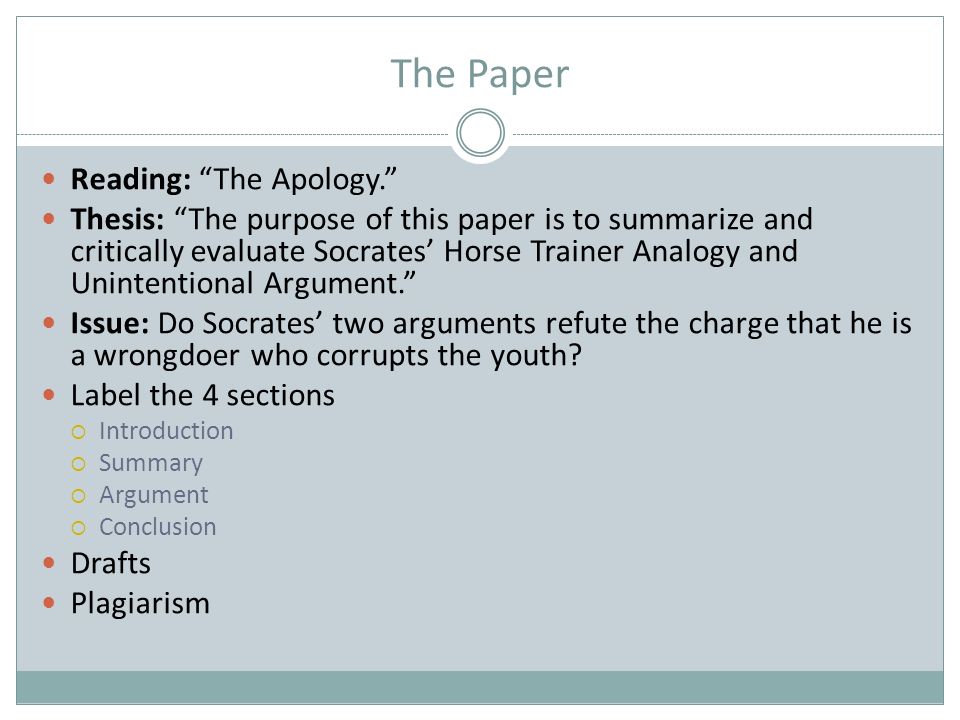 argument in the apology essay (apology 21a) he then proceeds socrates's argument proceeds from the statement of a perfectly general moral principle to its application in his particular case:. argument in the apology essay (apology 21a) he then proceeds socrates's argument proceeds from the statement of a perfectly general moral principle to its application in his particular case:.