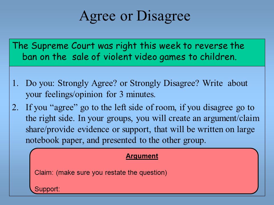 Write An Argument Essay