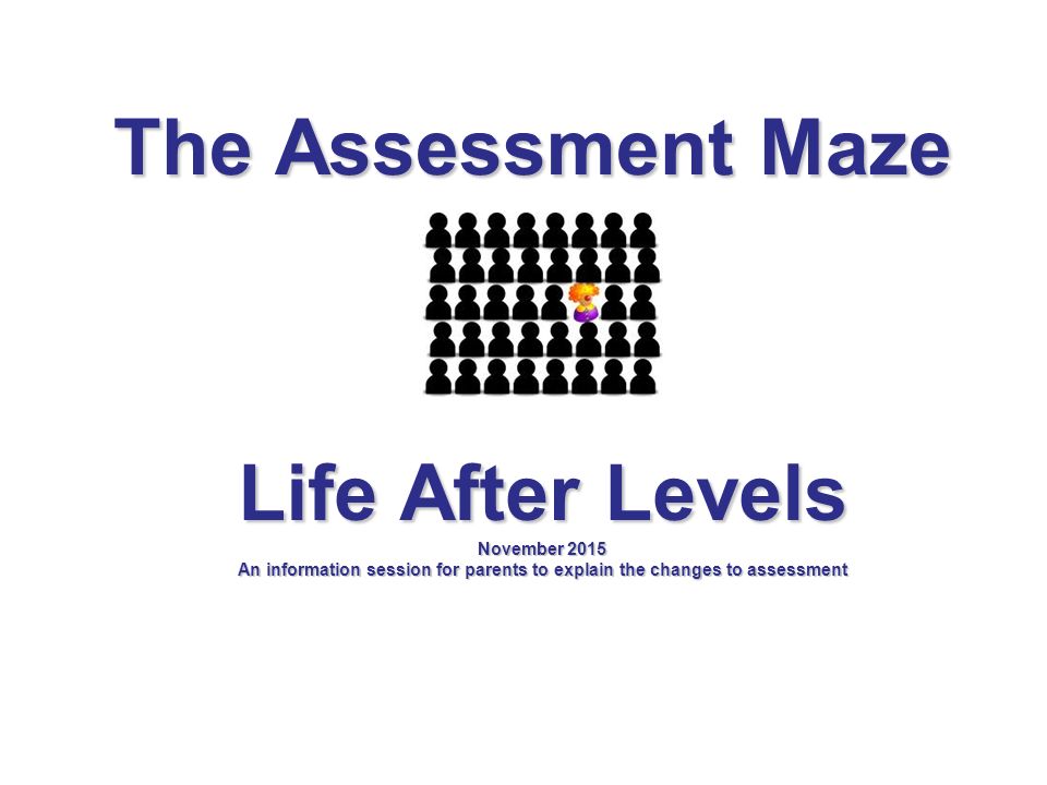 The Assessment Maze Life After Levels November 2015 An information session for parents to explain the changes to assessment