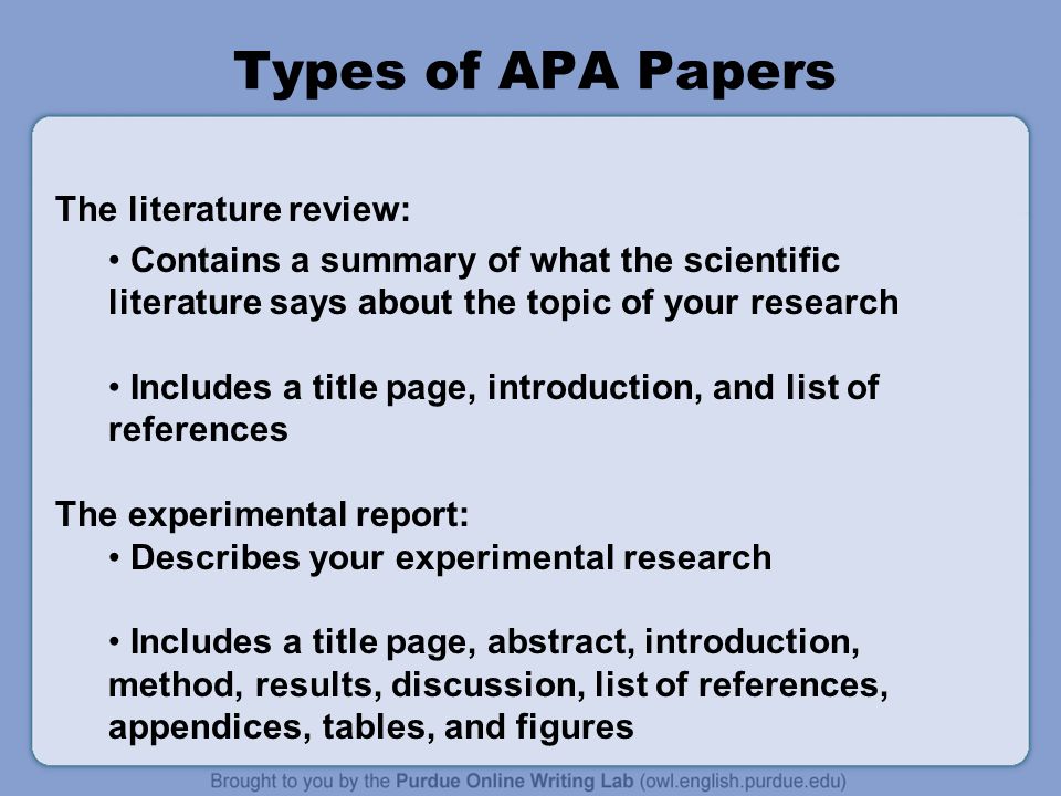 Apa literature review abstract example