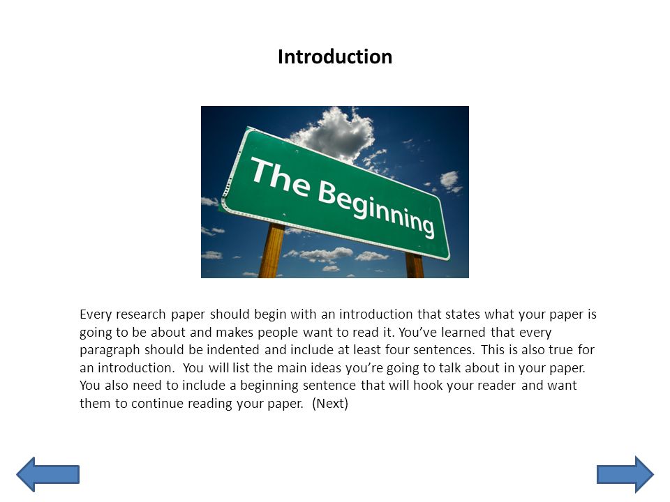 What should be in introduction of research paper