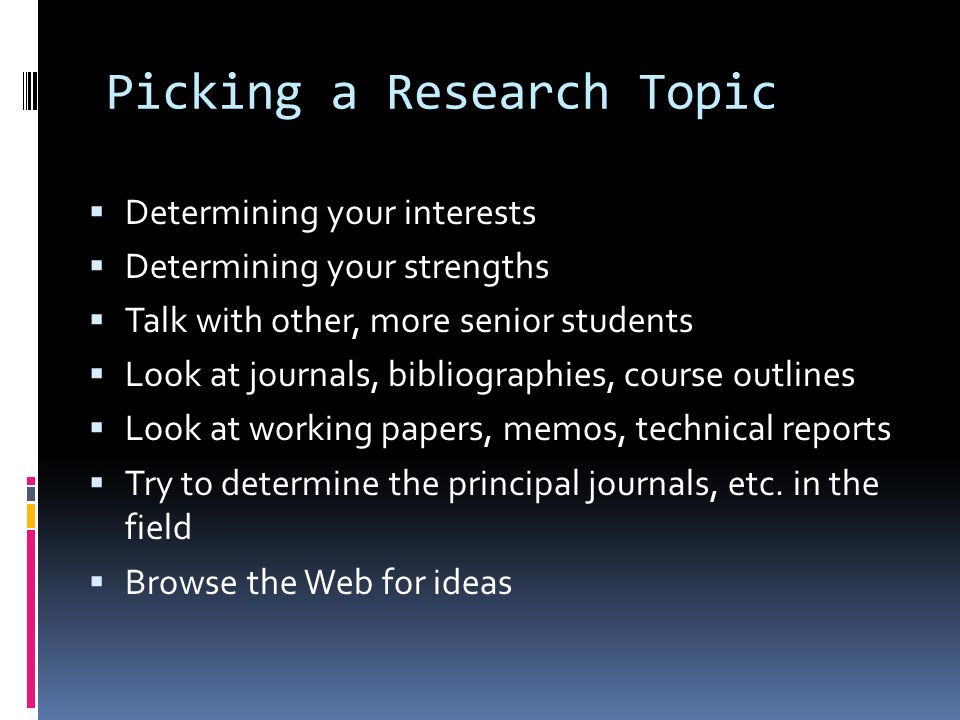 Senior research paper topic ideas