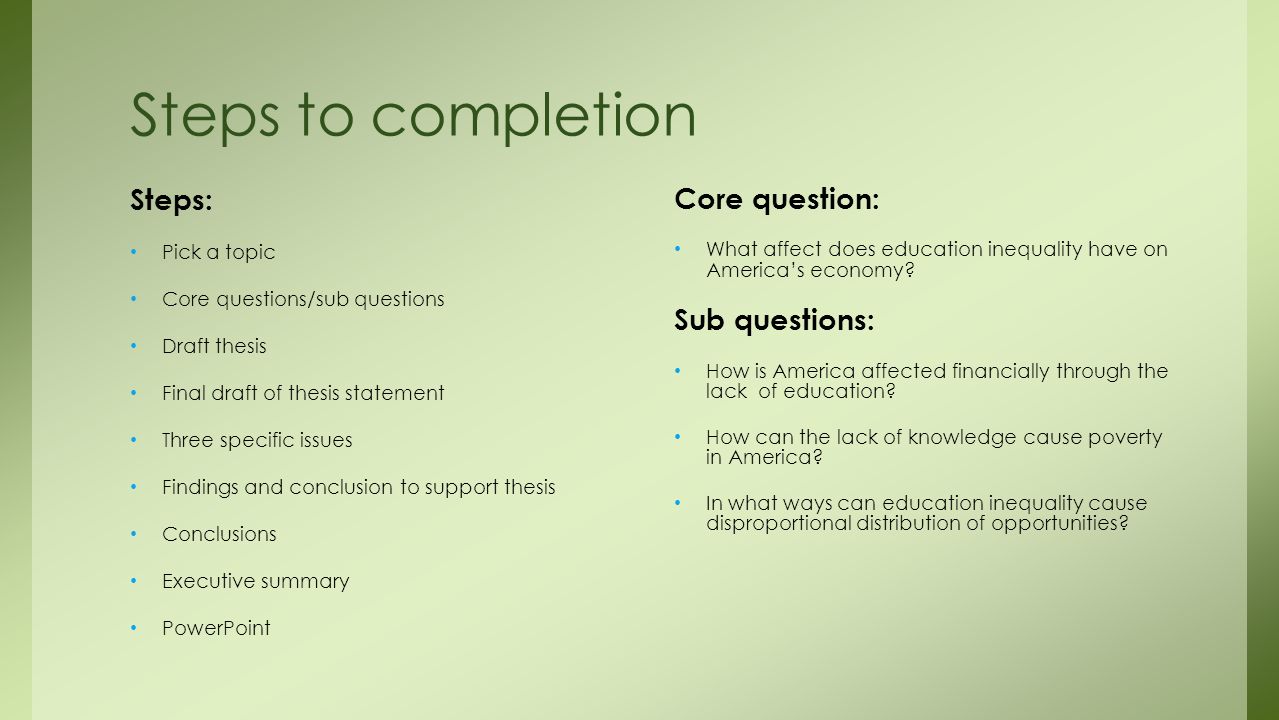 Thesis Statement Steps