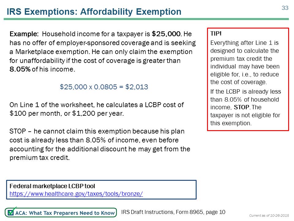 part i basic certification topics current as of october 26 ppt irs form 8965