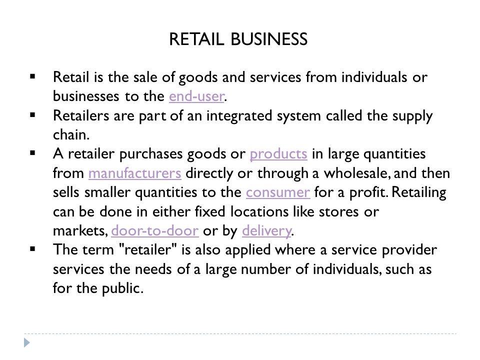 retailer sale