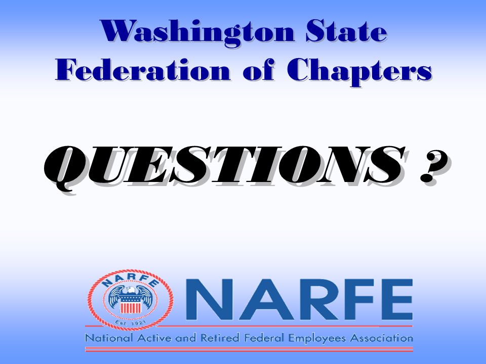 QUESTIONS Washington State Federation of Chapters