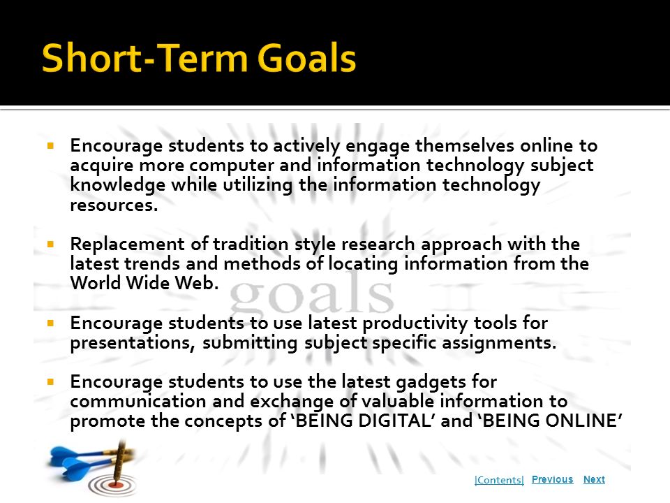 what are some short term goals