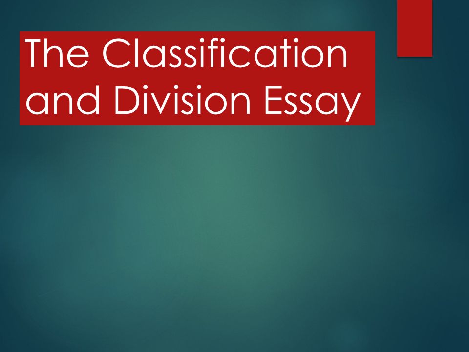 Division And Classification Essay