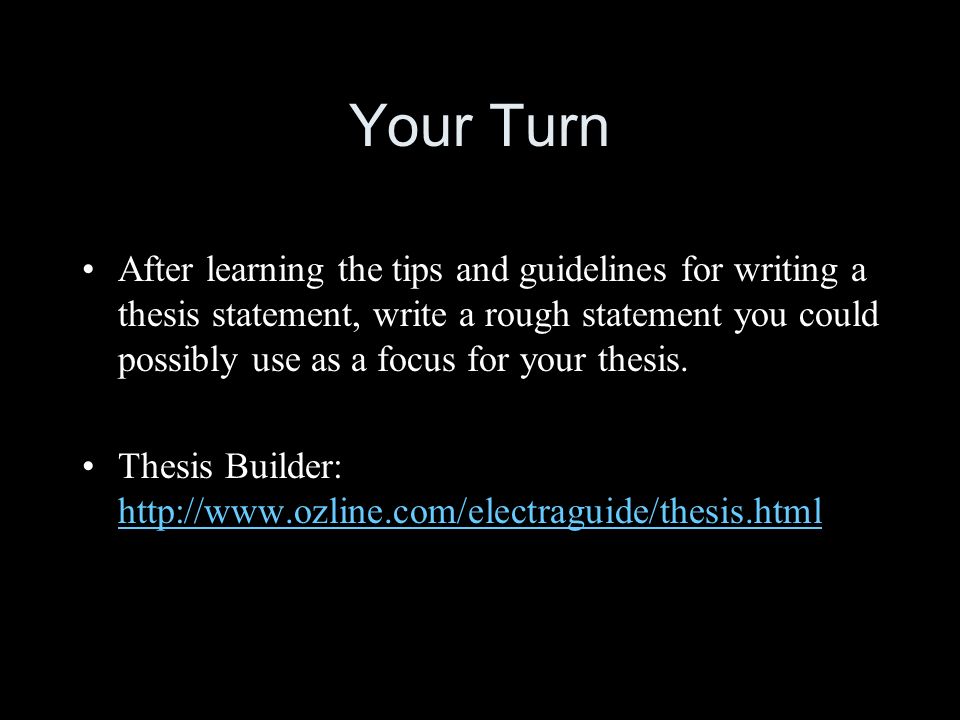 Tips and examples for writing thesis statements