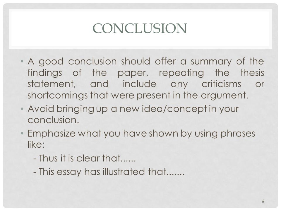 What Is A Conclution