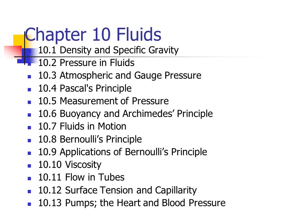 Advanced Physics Chapter 10 Fluids 1 Density 2 Chapter