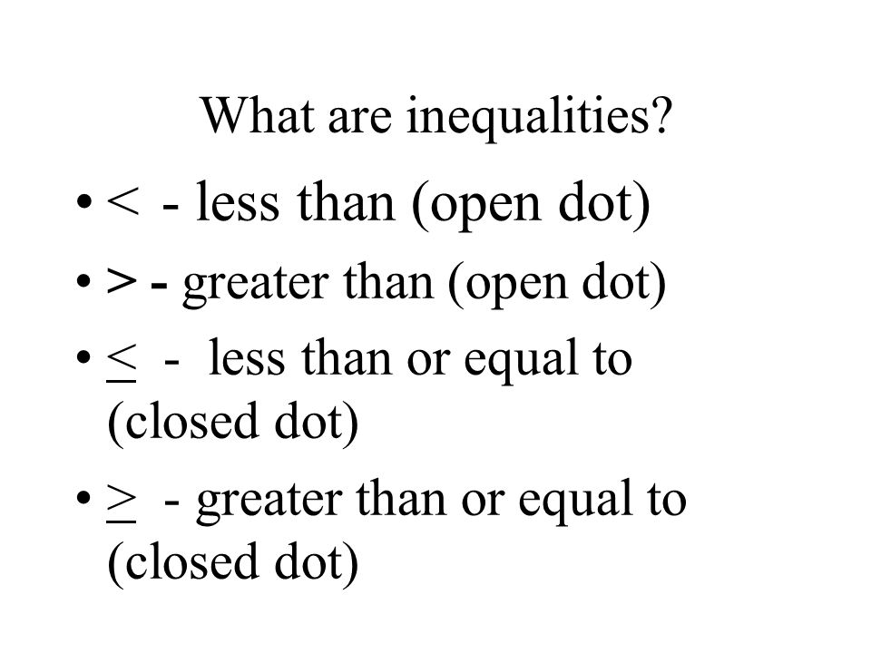 What are inequalities.