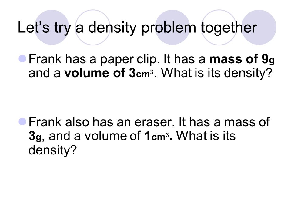 A little trick to remember! I DENSITY
