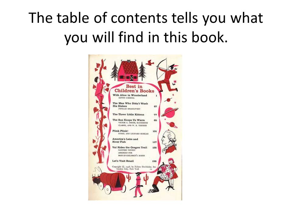The table of contents tells you what you will find in this book.