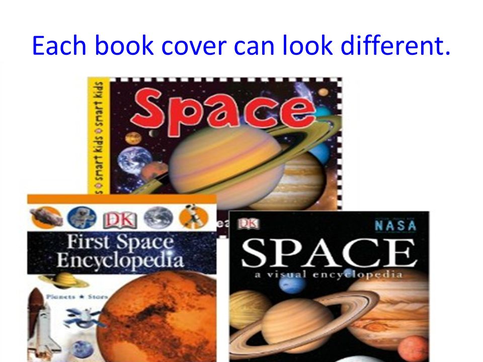 Each book cover can look different.