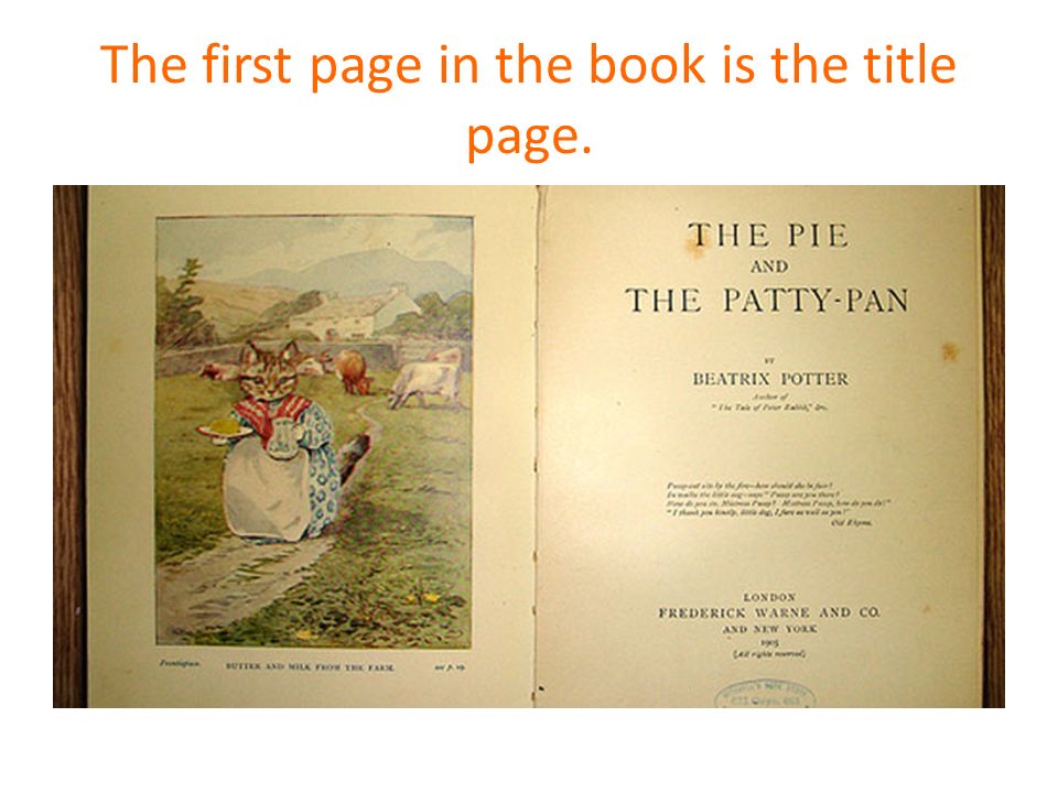 The first page in the book is the title page.