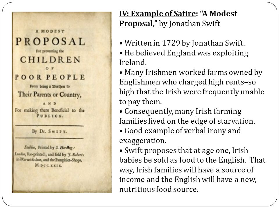 Examples Of A Satire Essay