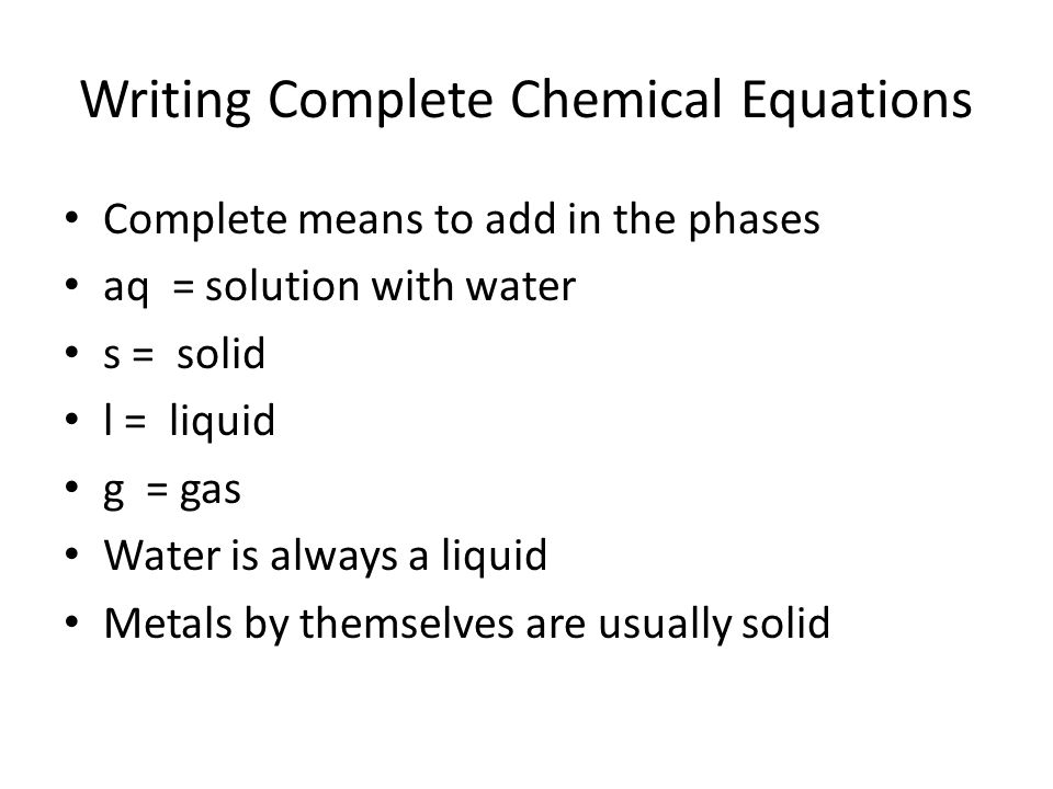 How To Add Chemical Equations Talkchannels Chapter 9 Equations Nature Of Chemical Reactions Process In Which