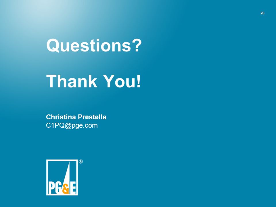 20 Questions Thank You! Christina Prestella