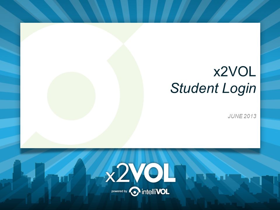 x2VOL Student Login JUNE 2013