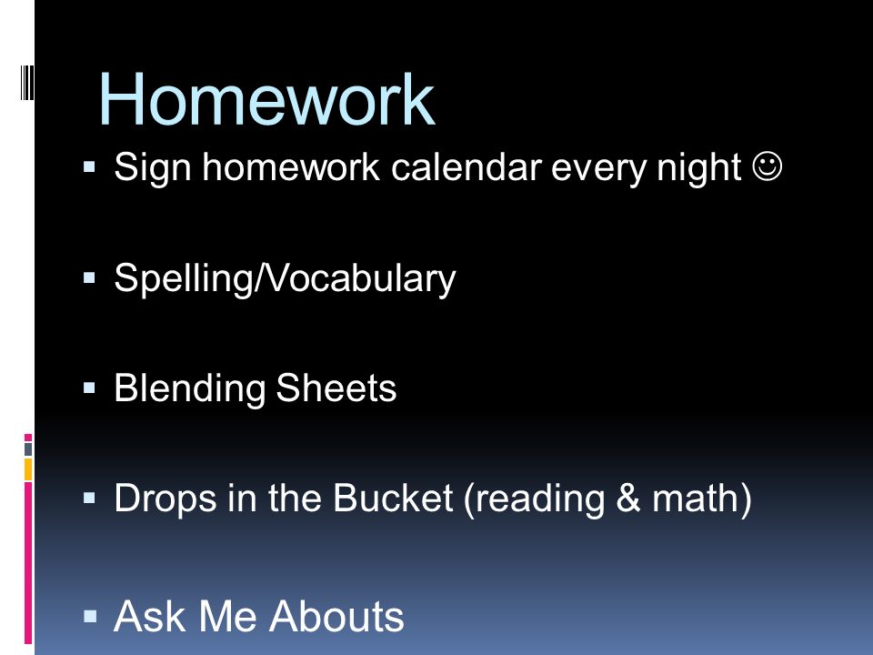 Second grade and homework and calendar