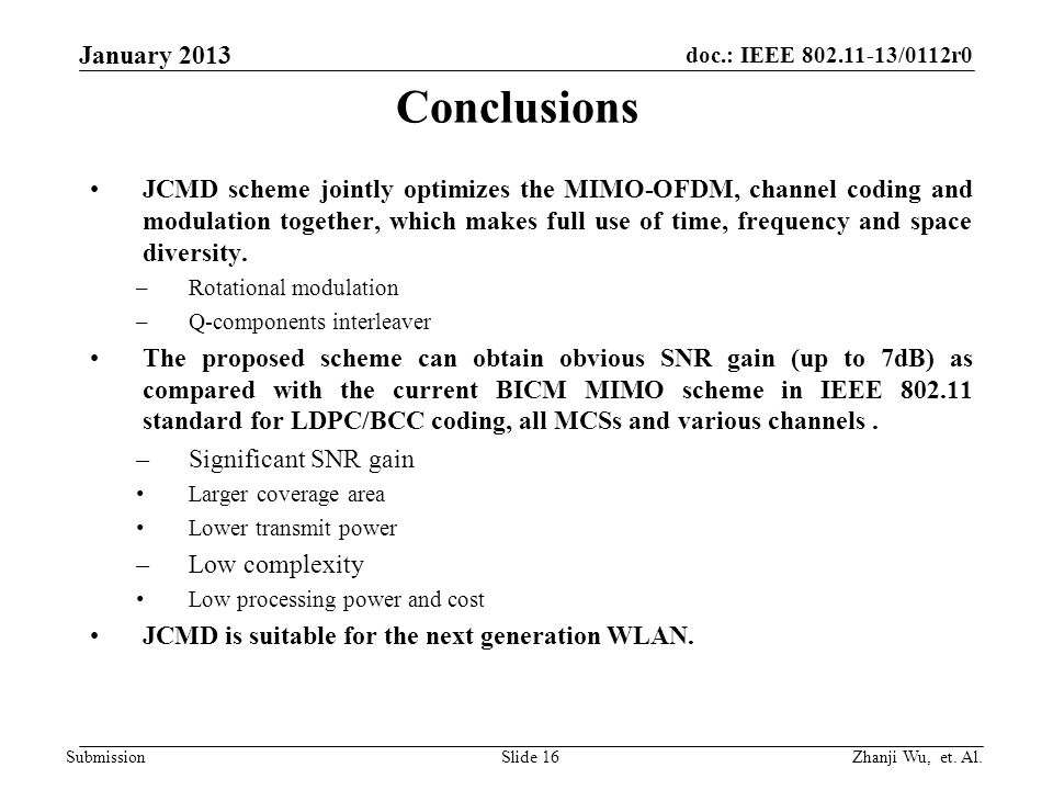 doc.: IEEE /0112r0 Zhanji Wu, et. Al.
