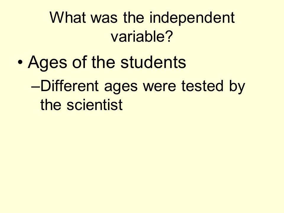What was the independent variable.