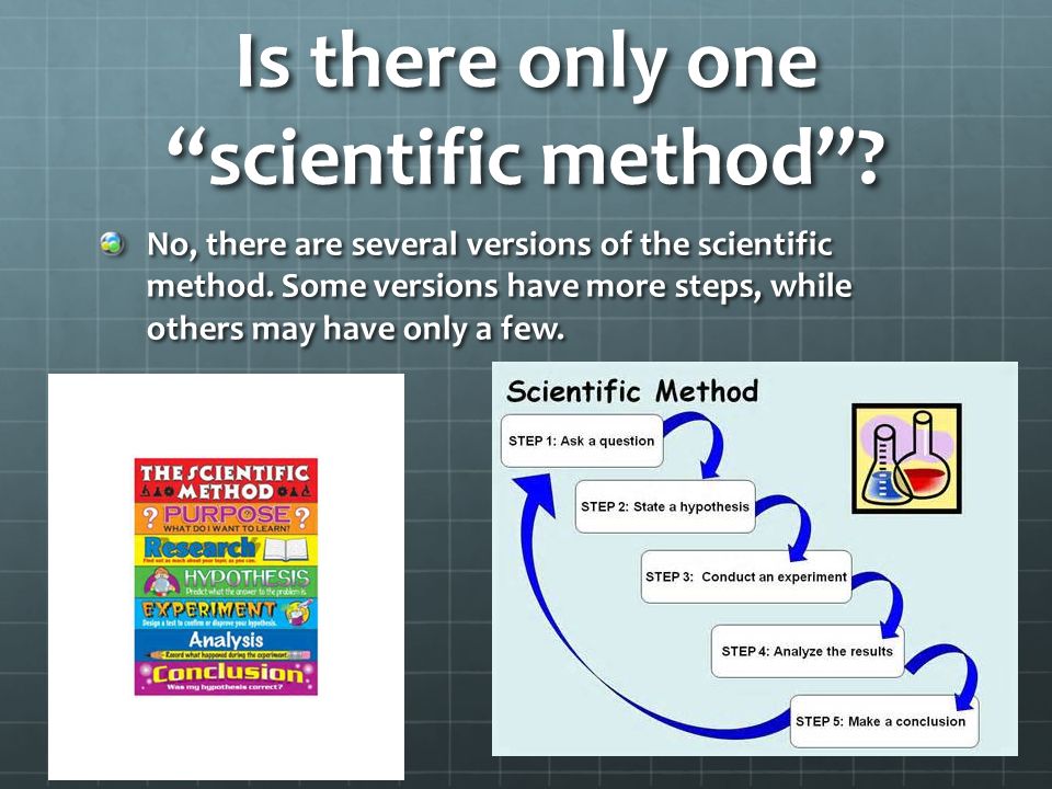 Is there only one scientific method . No, there are several versions of the scientific method.