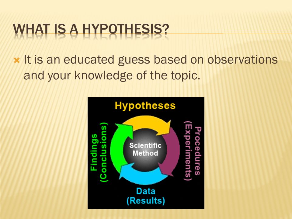  It is an educated guess based on observations and your knowledge of the topic.