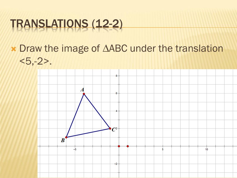  Draw the image of ∆ABC under the translation.