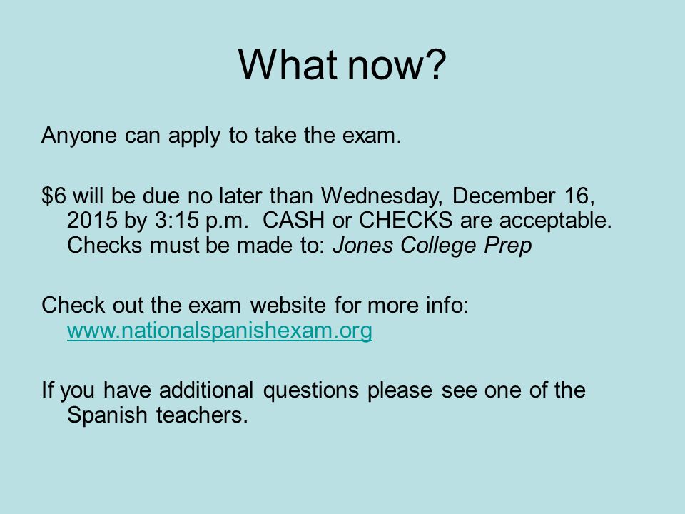 What now. Anyone can apply to take the exam.