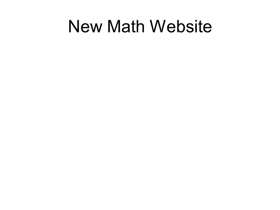 New Math Website