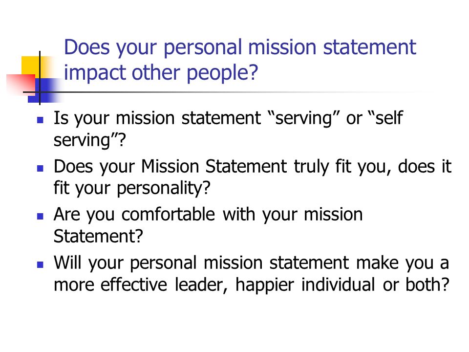 how to write your own mission statement