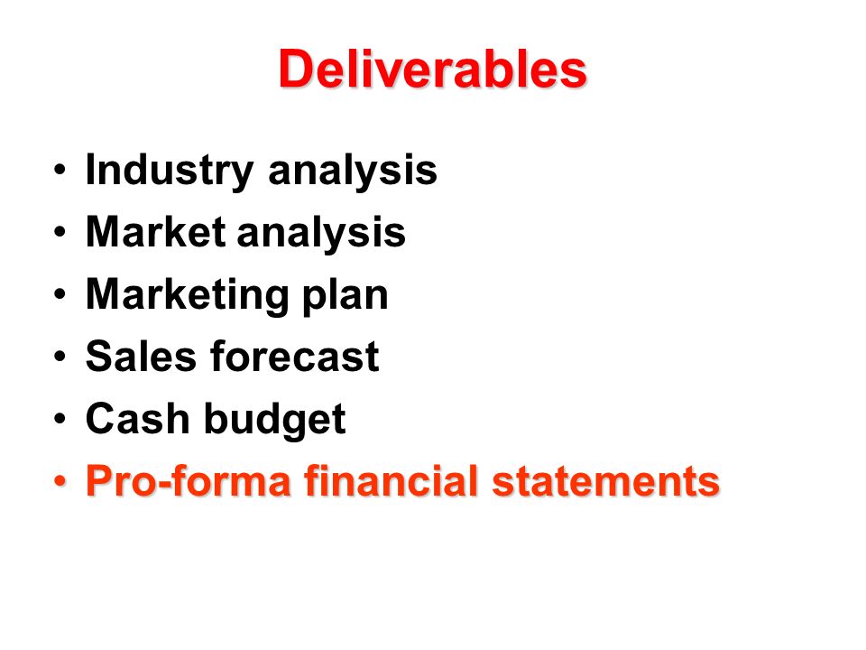 marketing deliverables