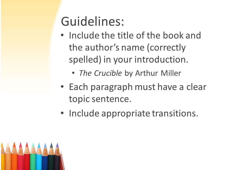 Essay Topics For The Crucible