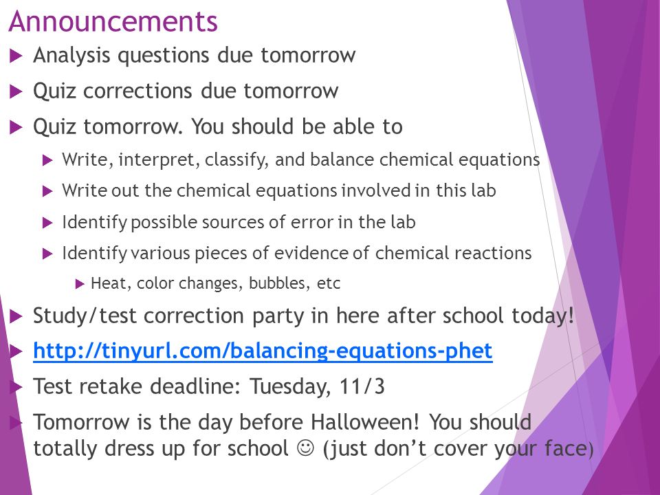 Balancing Chemical Equations Phet Talkchannels Thursday October 29 Th Take Out Your Notebook And Copper Cycle