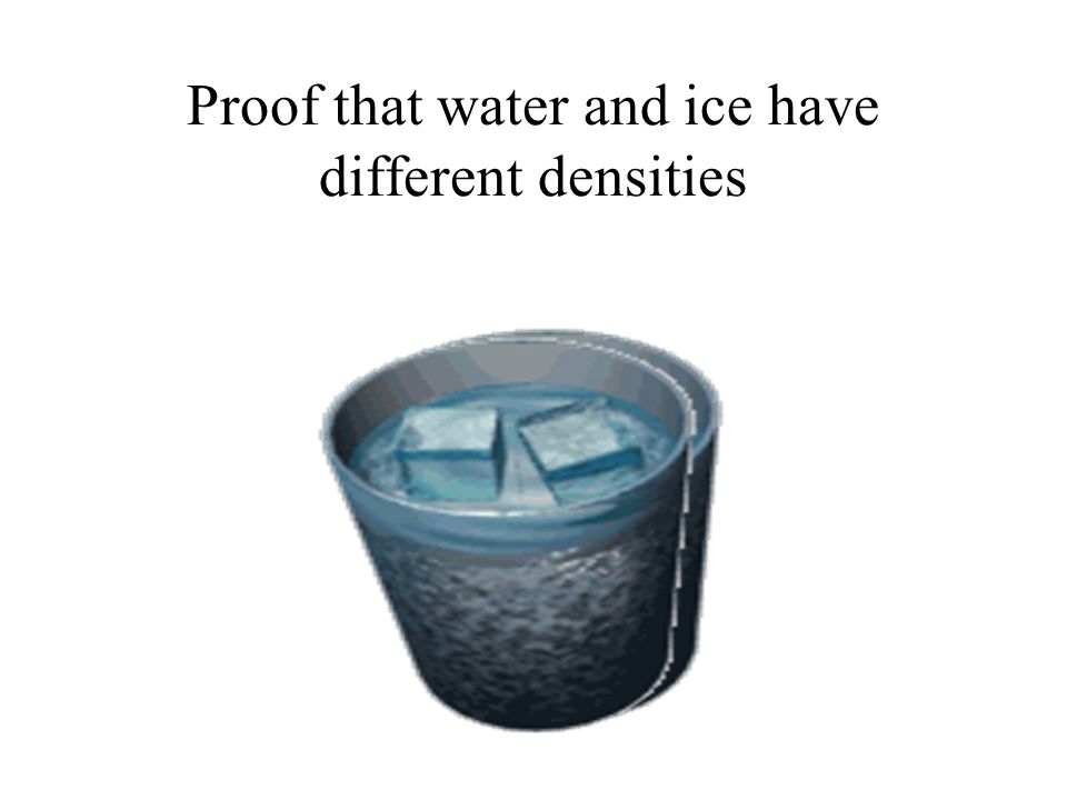 Proof that water and ice have different densities