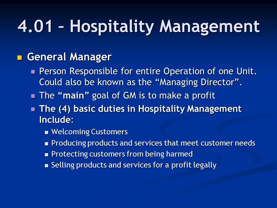 hospitality operation hospitality operation