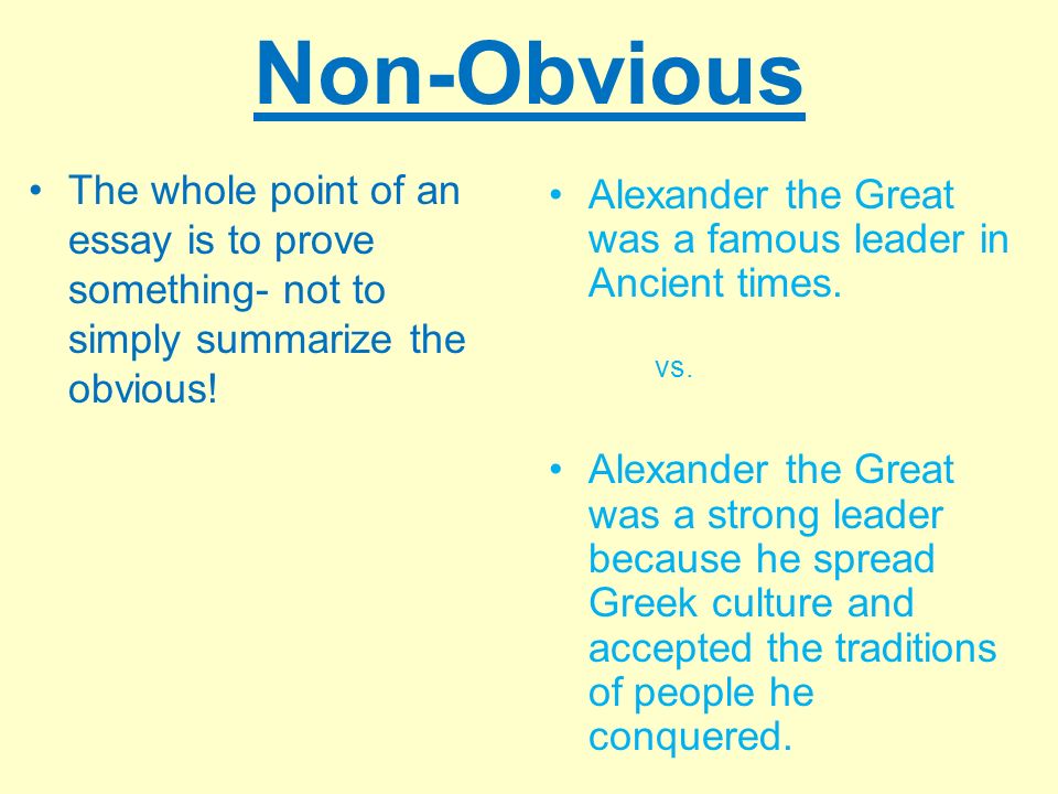 Help Creating A Thesis Statement