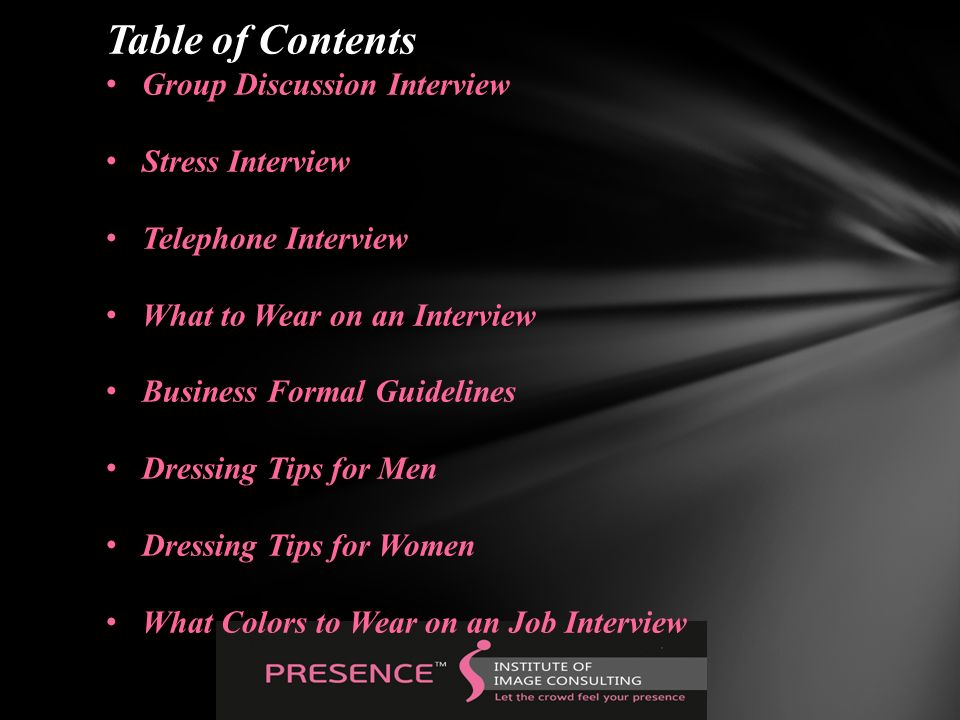 job interview objectives