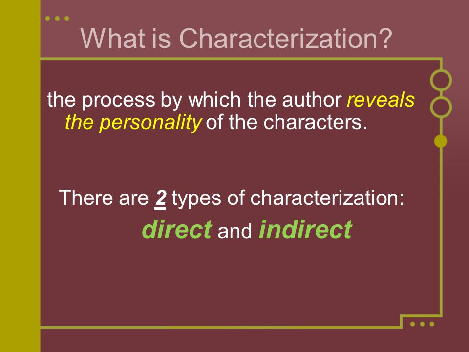What is Characterization.