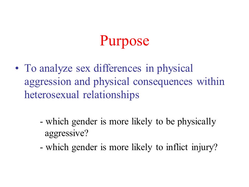 Sex Differences In Aggression Between Heterosexual Partners A Meta